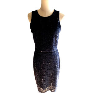 Love Reign Women's Medium Sequin Dress Lace Black Sleeveless Fit and Flare
